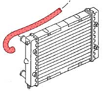 Durite d'eau supérieure entre radiateur et culasse pour VW Golf 1 Caddy  Cabriolet et Scirocco 171121101AM - GA10001 